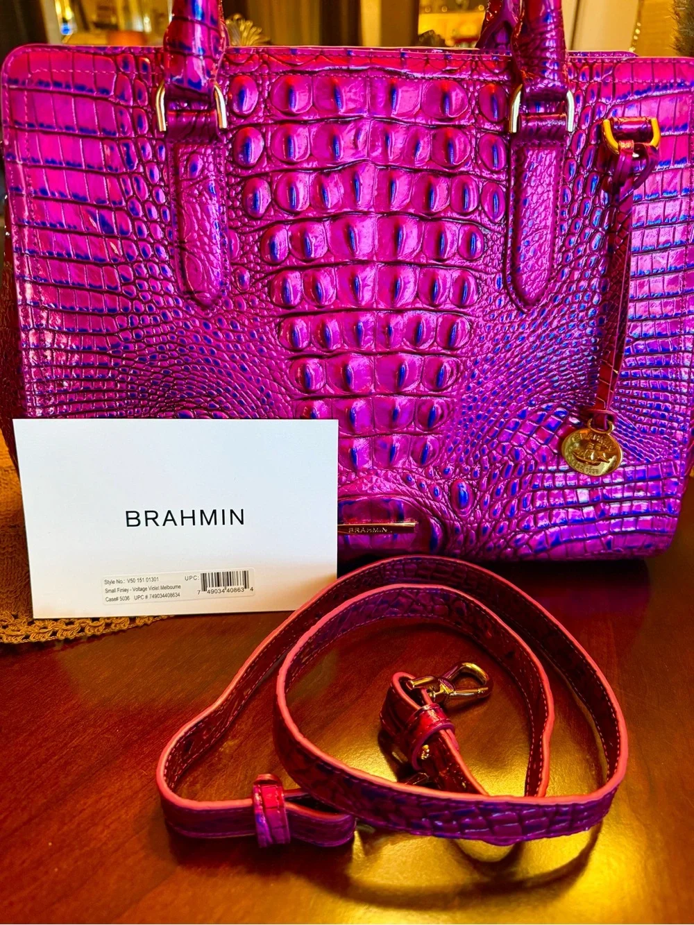 Brahmin Voltage Violet small Finley HTF color - Picture 3 of 6